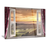 open window to rural landscape contemporary canvas art print PT6797