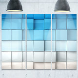 blue and white mosaic cubes contemporary artwork PT6829