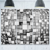 black and grey cubes contemporary canvas art print PT6830