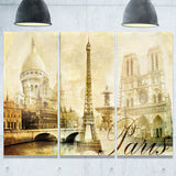 old beautiful paris cityscape digital canvas art print PT6866