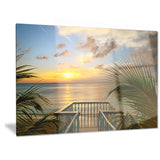 sunset sea view from terrace photo canvas art print PT6982