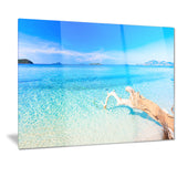 blue tropical beach panorama photo canvas print PT7067