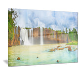 dry nur waterfall panorama photography canvas print PT7072