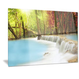 blue waters of huai mae kamin waterfall landscape canvas print PT7136