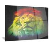 colorful lion head animal digital art canvas print PT7159