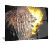 lion with fire animal digital art canvas print  PT7180