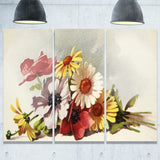 flowers illustration floral wall art canvas print PT7243