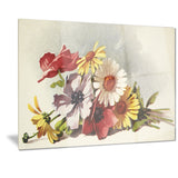 flowers illustration floral wall art canvas print PT7243