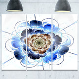 dark blue fractal flower digital art floral canvas print PT7253