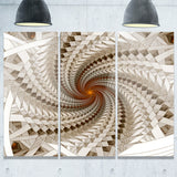 white fractal spiral pattern digital art canvas print PT7264
