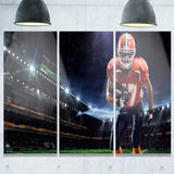 american footballer in action on stadium sports canvas print PT7308