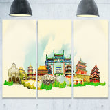 beijing panoramic view cityscape watercolor canvas print PT7380