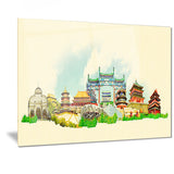 beijing panoramic view cityscape watercolor canvas print PT7380