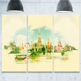 bangkok panoramic view cityscape watercolor canvas print PT7397