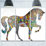 cheerful horse animal digital art canvas print PT7404