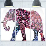 purple cheerful elephant animal digital art canvas print PT7411