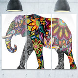 yellow cheerful elephant animal digital art canvas print PT7412