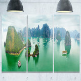 tourist junks at ha long bay vietnam landscape canvas print PT7436