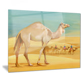 camel walking in desert watercolor animal canvas print PT7438