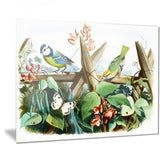 colorful birds sitting on branches animal canvas art print PT7510