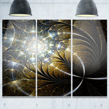 symmetrical dark golden fractal flower abstract canvas print PT7527