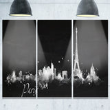 paris dark silhouette cityscape painting canvas print PT7534