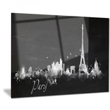 paris dark silhouette cityscape painting canvas print PT7534