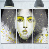 girl with yellow eye line large portrait digital art canvas print PT7596