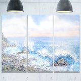 blue watercolor waters seascape canvas art print PT7636