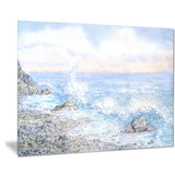 blue watercolor waters seascape canvas art print PT7636