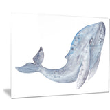 large whale watercolor animal painting canvas print PT7675