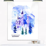 germany watercolor landscape cityscape painting canvas print PT7763