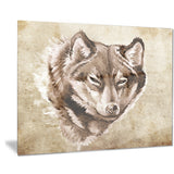 wolf head tattoo sketch digital art canvas print PT7819