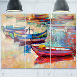 boats and ocean seascape painting canvas print PT7825