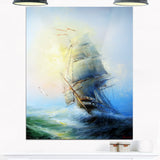 large sailing boat seascape painting canvas print PT7832