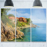 blue summer sea landscape painting canvas art print PT7838