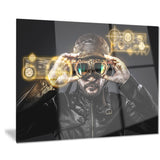 fighter pilot with hat and glasses portrait digital art canvas print PT7956
