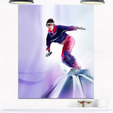 pretty female snowboarder portrait digital art canvas print PT8251