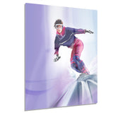 pretty female snowboarder portrait digital art canvas print PT8251