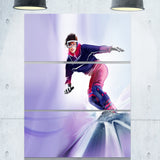 pretty female snowboarder portrait digital art canvas print PT8251