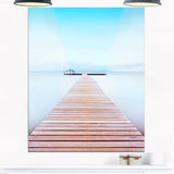 wooden pier in cold atmosphere seascape photo canvas print PT8356