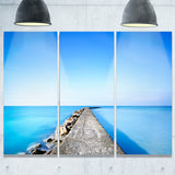 concrete and rocks pier seascape photo canvas print PT8377