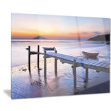 old wooden pier at sunset seascape photo canvas print PT8395