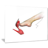 leg wearing high heel red shoe portrait digital art canvas print PT8427