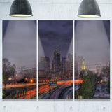 los angeles dark skyline cityscape photo canvas print PT8616