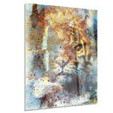 gentle tiger portrait animal digital art canvas print PT8628