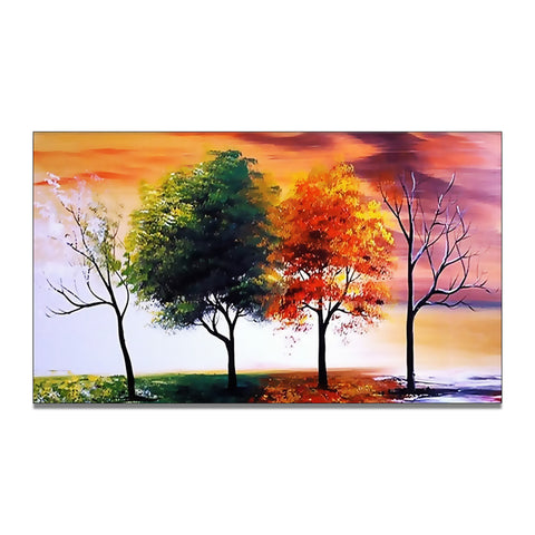 Modern Tree Wall Art - Four Seasons 373s- 16x32in