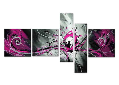 Pink Abstract Art Painting 804  - 64x32in