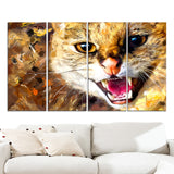 Hissing Cat- Animal Canvas Print PT2335