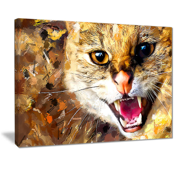 Hissing Cat- Animal Canvas Print PT2335